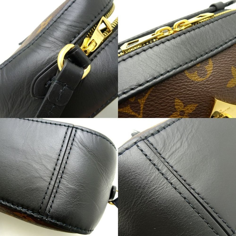 Saintonge Monogram Canvas Black Shoulder Bag - Picture 4 of 8